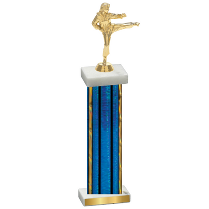 Single Blue Glacier Karate Trophy