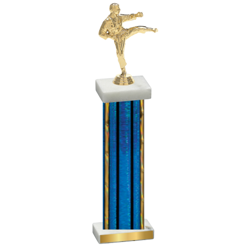 Single Blue Glacier Karate Trophy