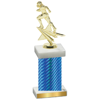 Single Blue Carbon Fiber Football Trophy