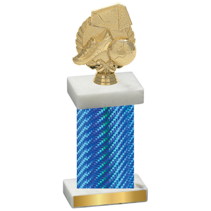 Single Blue Carbon Fiber Soccer Trophy