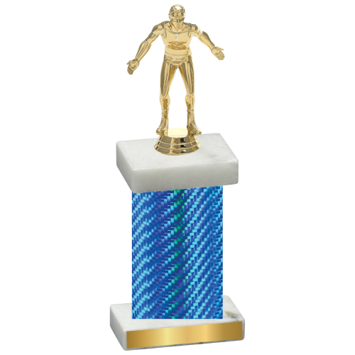 Single Blue Carbon Fiber Wrestling Trophy