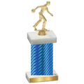 Single Blue Carbon Fiber Bowling Trophy
