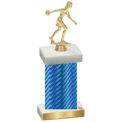 Single Blue Carbon Fiber Bowling Trophy