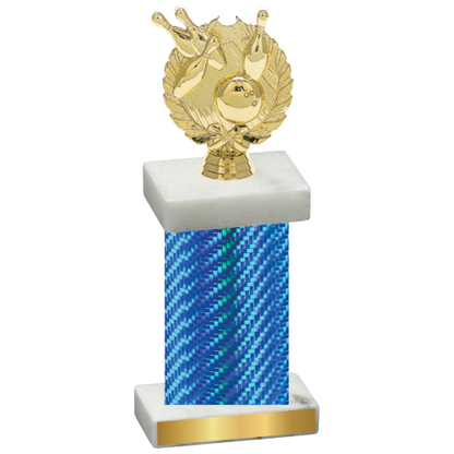 Single Blue Carbon Fiber Bowling Trophy