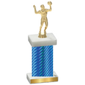 Single Blue Carbon Fiber Volleyball Trophy