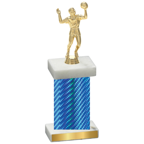 Single Blue Carbon Fiber Volleyball Trophy