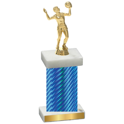 Single Blue Carbon Fiber Volleyball Trophy