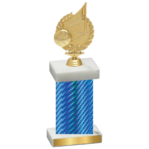 Single Blue Carbon Fiber Volleyball Trophy