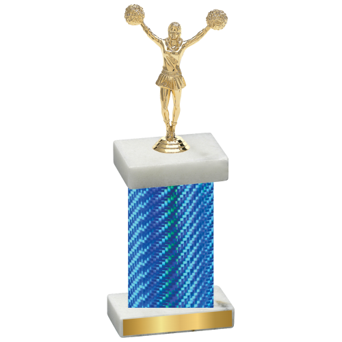 Single Blue Carbon Fiber Cheerleading Trophy