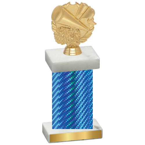 Single Blue Carbon Fiber Cheerleading Trophy