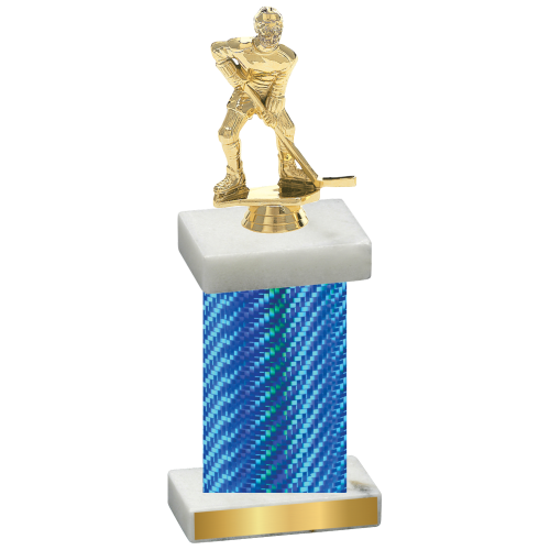 Single Blue Carbon Fiber Hockey Trophy