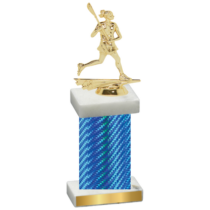 Single Blue Carbon Fiber Lacrosse Trophy