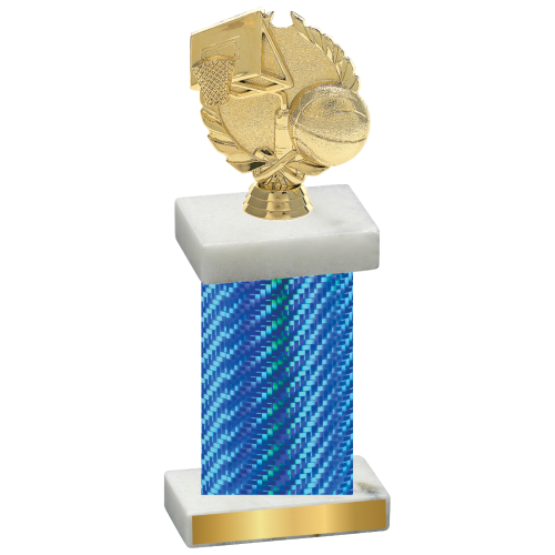 Single Blue Carbon Fiber Basketball Trophy