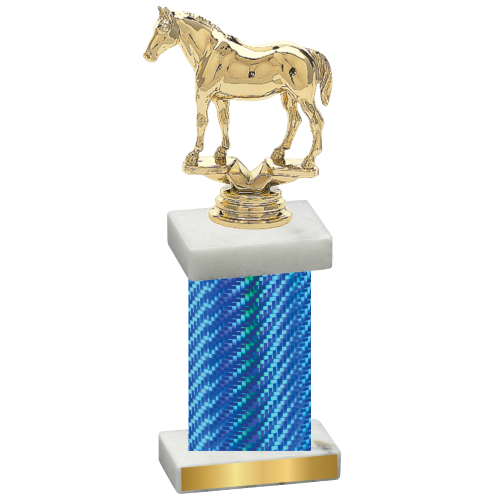 Single Blue Carbon Fiber Horses Trophy