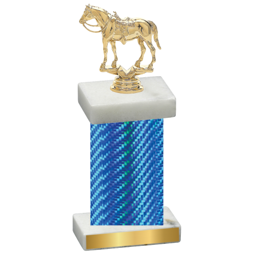 Single Blue Carbon Fiber Horses Trophy