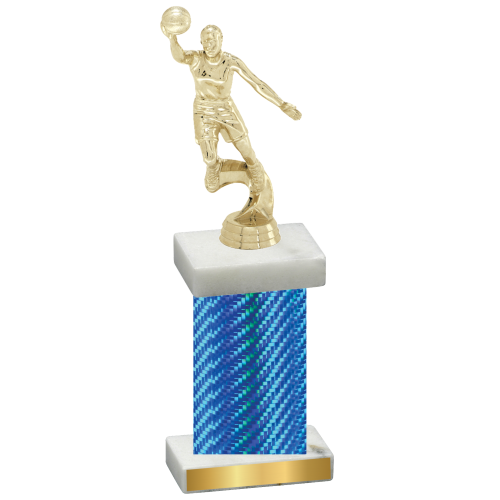 Single Blue Carbon Fiber Basketball Trophy