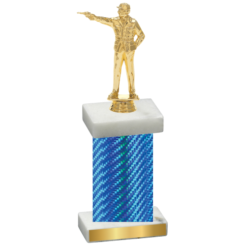 Single Blue Carbon Fiber Shooter Trophy