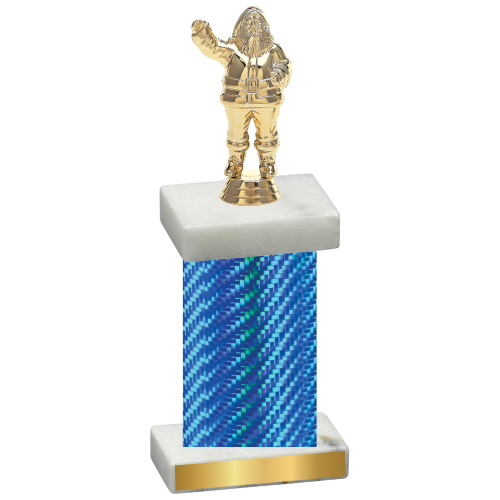 Single Blue Carbon Fiber Holiday Trophy