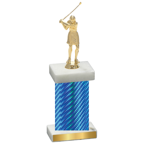 Single Blue Carbon Fiber Golf Trophy