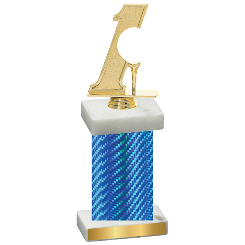 Single Blue Carbon Fiber Golf Trophy