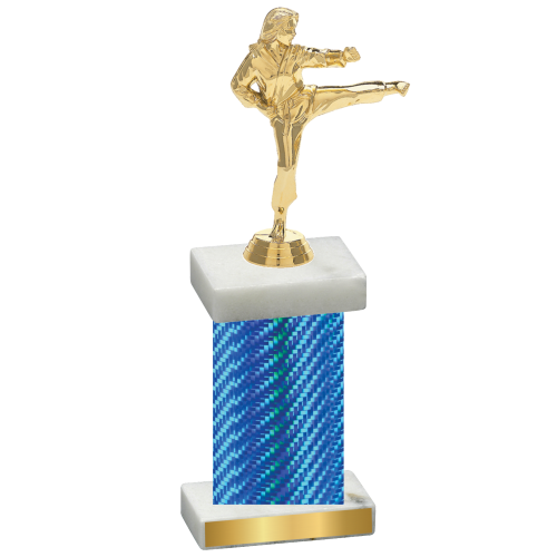 Single Blue Carbon Fiber Karate Trophy