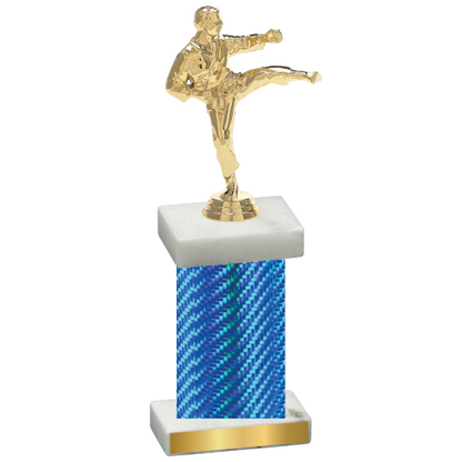 Single Blue Carbon Fiber Karate Trophy