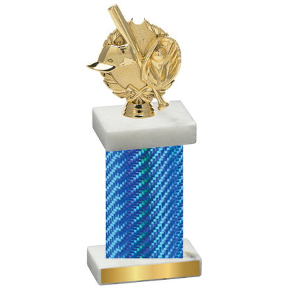 Single Blue Carbon Fiber Baseball Trophy