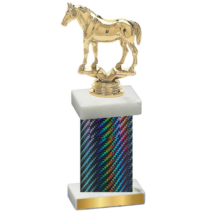 Single Black Carbon Fiber Horses Trophy