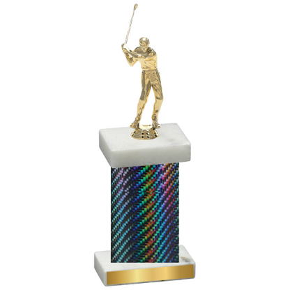 Single Black Carbon Fiber Golf Trophy