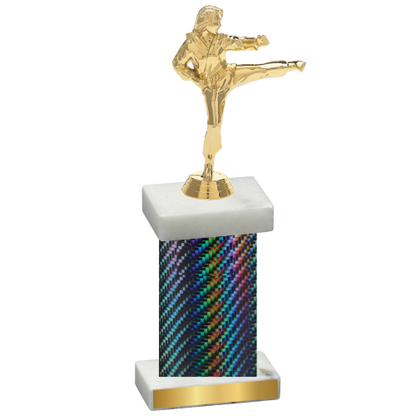 Single Black Carbon Fiber Karate Trophy