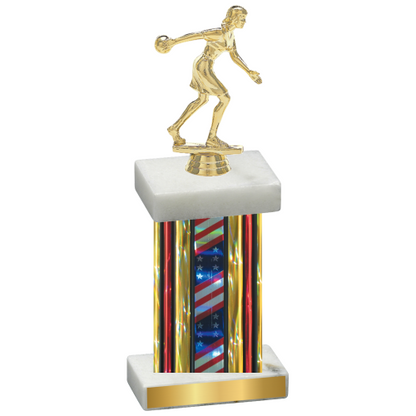 Single Flag USA Bowling Trophy