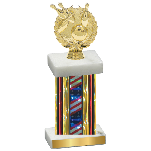 Single Flag USA Bowling Trophy