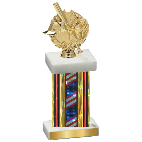 Single Flag USA Baseball Trophy