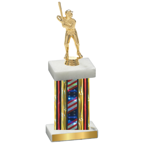 Single Flag USA Baseball Trophy