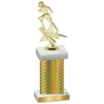 Single Gold Carbon Fiber Football Trophy