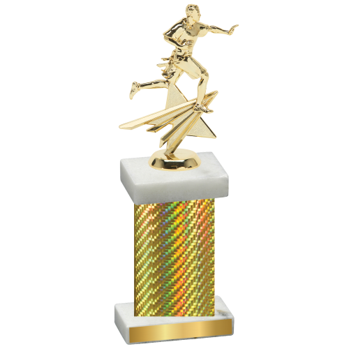 Single Gold Carbon Fiber Flag Football Trophy