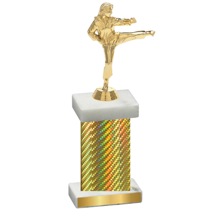 Single Gold Carbon Fiber Karate Trophy