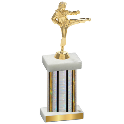 Single Silver Glacier Karate Trophy