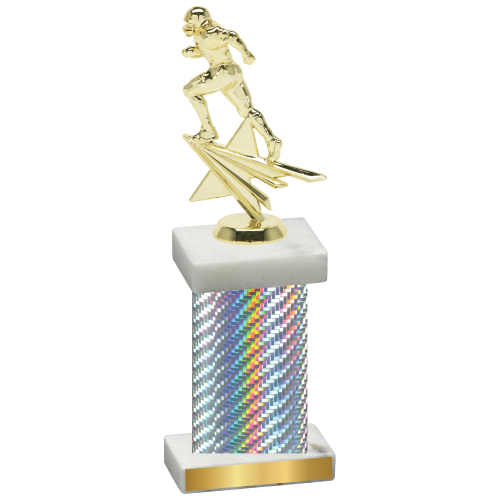 Single Silver Carbon Fiber Football Trophy