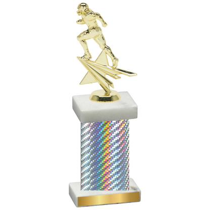 Single Silver Carbon Fiber Football Trophy