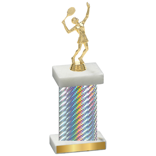 Single Silver Carbon Fiber Tennis Trophy