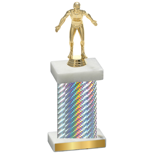 Single Silver Carbon Fiber Wrestling Trophy