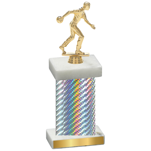 Single Silver Carbon Fiber Bowling Trophy