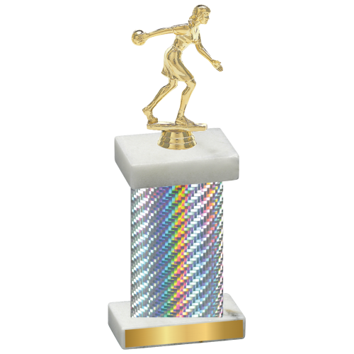 Single Silver Carbon Fiber Bowling Trophy