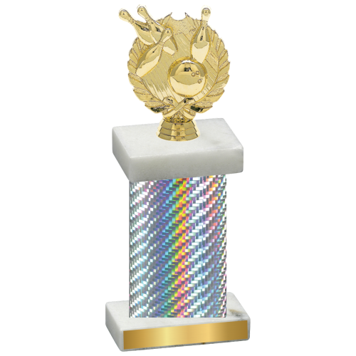 Single Silver Carbon Fiber Bowling Trophy