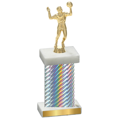 Single Silver Carbon Fiber Volleyball Trophy