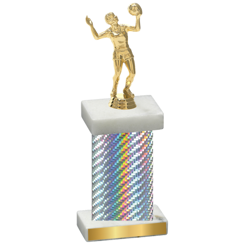 Single Silver Carbon Fiber Volleyball Trophy