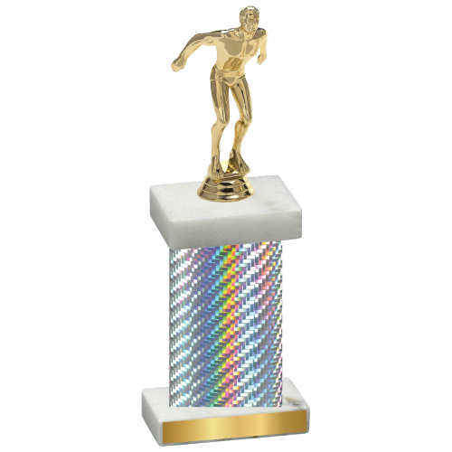 Single Silver Carbon Fiber Swimming Trophy