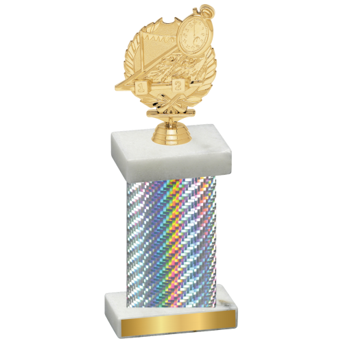 Single Silver Carbon Fiber Swimming Trophy