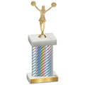 Single Silver Carbon Fiber Cheerleading Trophy